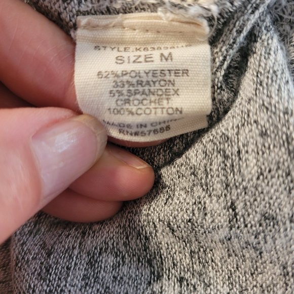 paper + tee Grey Crochet Detailed Short Sleeve Top Size M - Picture 9 of 9